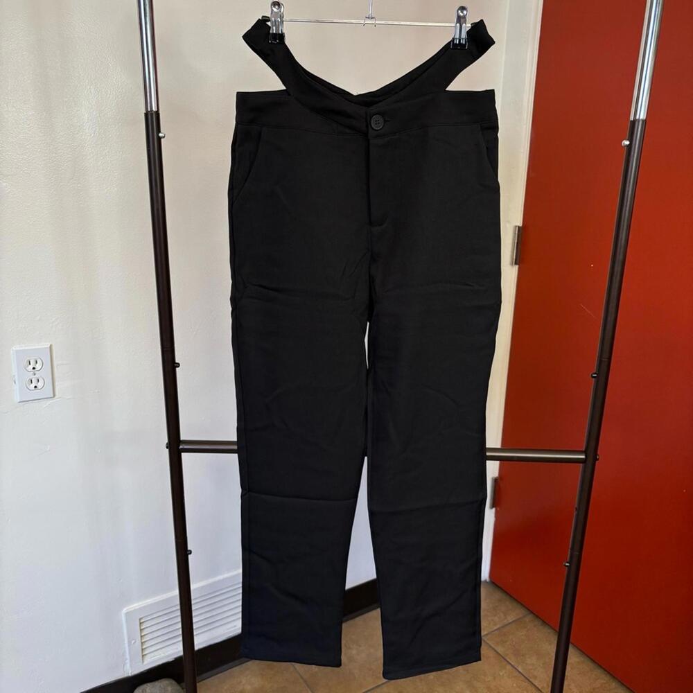 Dreamer Black Pantsuit with Cutout Keyhole Waist Design M
